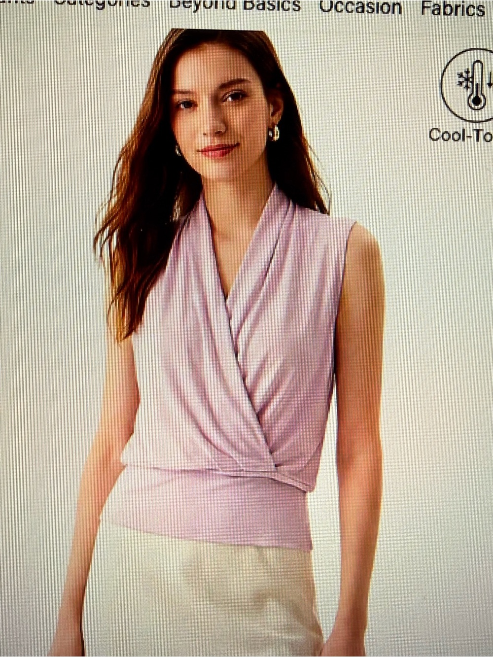 OGL Cream Surplice Sleeveless Top M - Picture 4 of 6